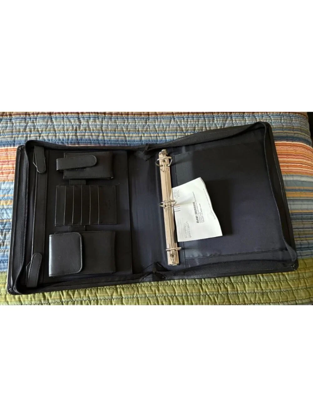Day Runner Black Portfolio Binder Handles/Zipper Multi-Pocket Organizer 3-Ring